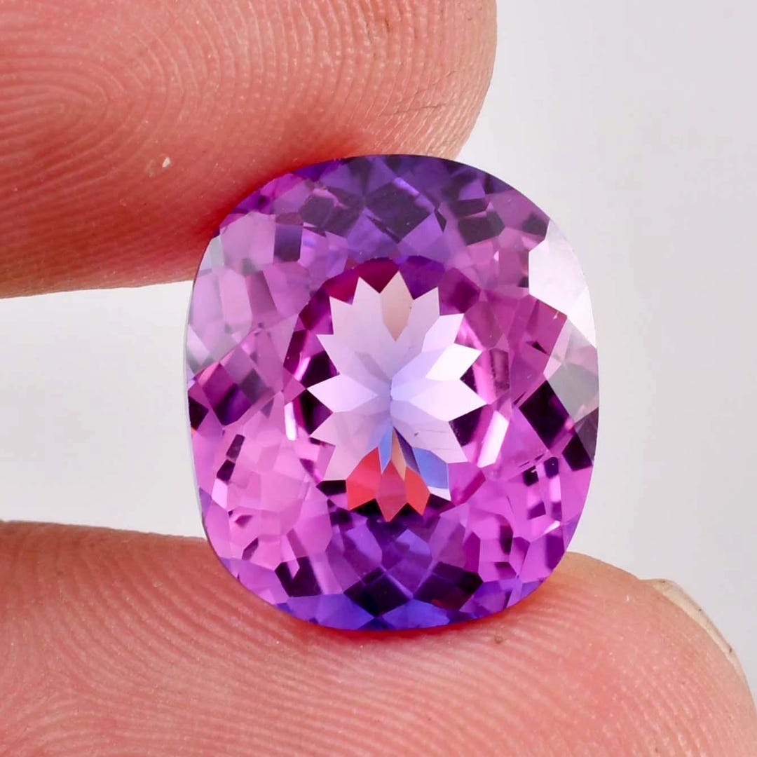 11.30 Ct Flawless Ceylon Purple Pink Bi-color Sapphire Cushion Cut ...