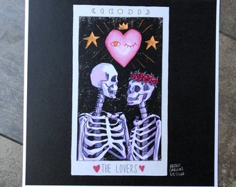 The Lovers Tarot 8x8 print