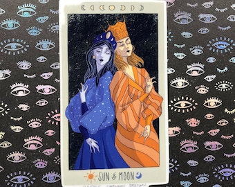 Sun and Moon Tarot Card vinyl sticker