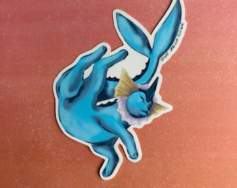シャワーズ | ポケモンをモチーフにしたビニール製ステッカー - Etsy 日本
