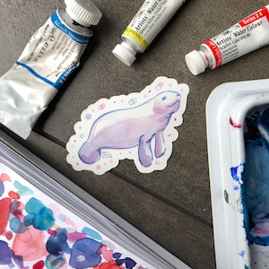 Watercolor Manatee sticker
