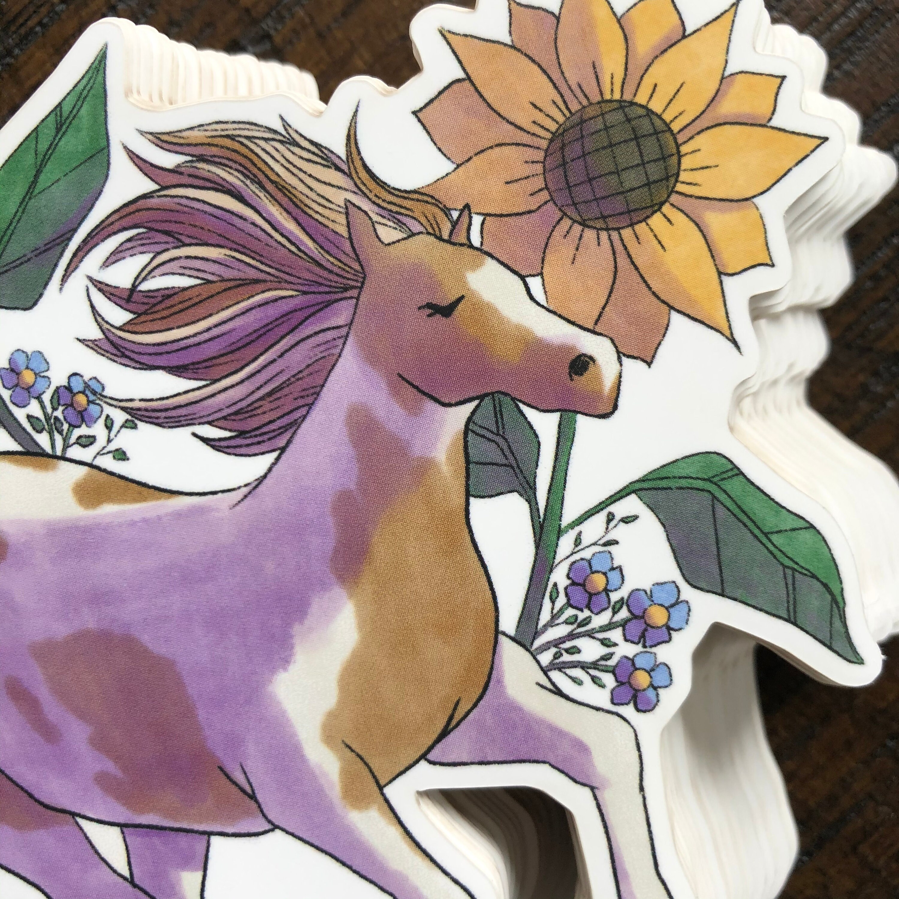 Vreedzame Paard Bloemen Jumbo Sticker Etsy