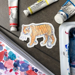 Aquarel tijgersticker
