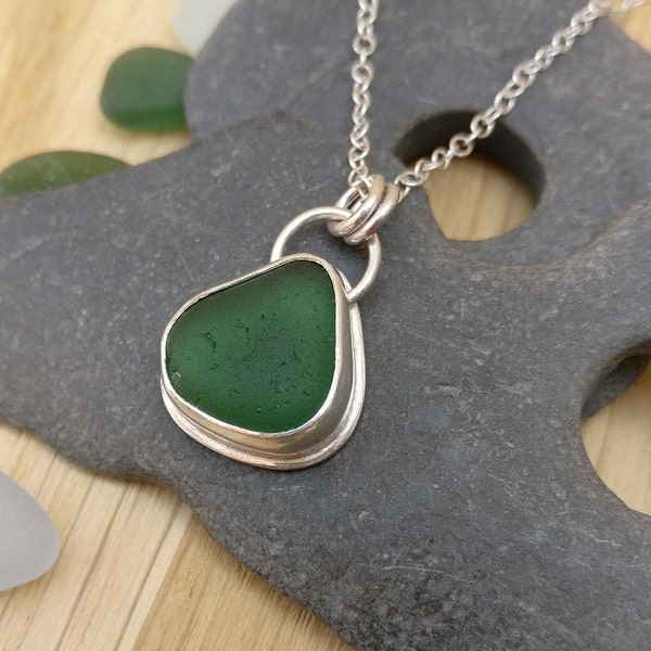 Green Seaham Sea Glass Pendant