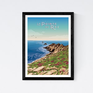 Poster Pointe du Raz - Finistère - Brittany - A2 // Illustration - Decoration - Wall art - Hortense