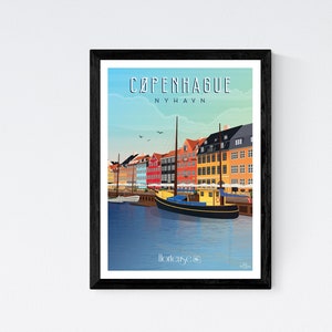 Poster Copenhagen - Nyhavn - Denmark - A2 // Illustration - Decoration - Wall art - Hortense