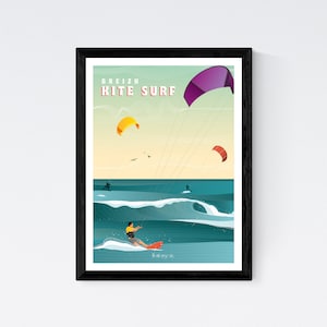 Cartel Kite Surf - A2 // Ilustración - Decoración - Arte mural - Hortense