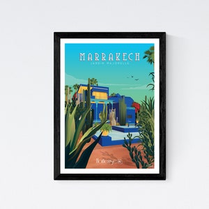 Poster Marrakech - Majorelle Garden - Morocco - A2 // Illustration - Decoration - Wall art - Hortense