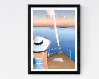 Affiche Yachting - A2 // Illustration - Décoration - Art mural - Hortense