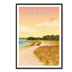 Poster La Turballe – Pen Bron Beach - A2 // Illustration - Dekoration - Wandkunst - Hortense