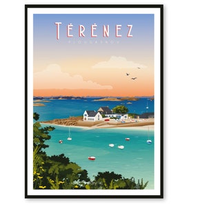 Poster Térénez - Plougasnou - Bretanha - A2 // Ilustração - Decoração - Arte de parede - Hortense