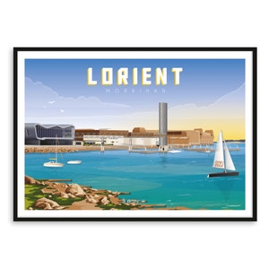 Poster Lorient - Morbihan - Bretanha - A2 // Ilustração - Decoração - Arte de parede - Hortense