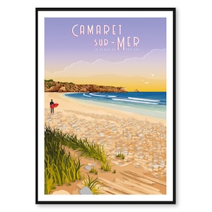 Poster Camaret-sur-Mer - The beach of Pen Hat - Brittany - A2 // Illustration - Decoration - Wall art - Hortense