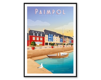 Poster Paimpol - Côtes-d'Armor - Brittany - A2 // Illustration - Decoration - Wall art - Hortense