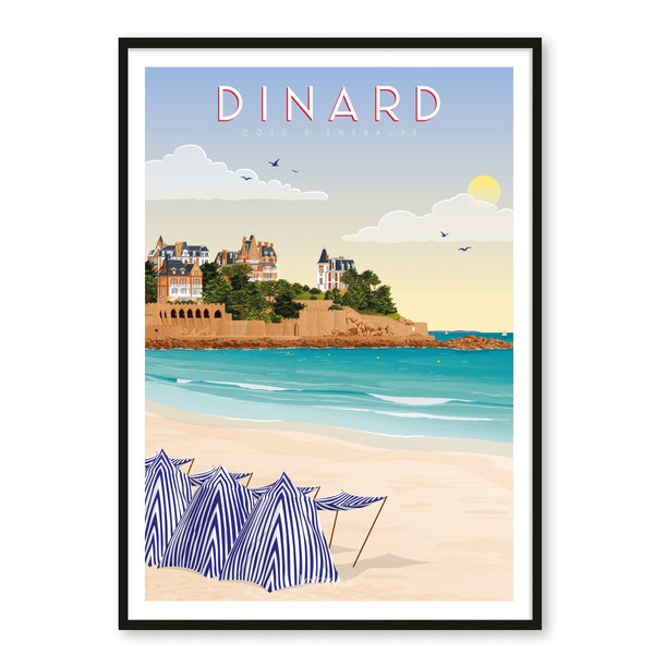 Affiche Dinard Côte d’Émeraude - A2 // Illustration - Décoration - Art mural - Hortense