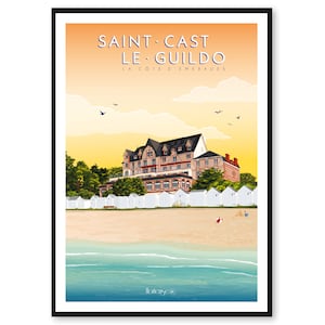 Poster Saint-Cast-Le-Guildo - A Costa Esmeralda - Bretanha - A2 // Ilustração - Decoração - Arte de parede - Hortense