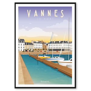 Poster Vannes - Le Port - Bretanha - A2 // Ilustração - Decoração - Arte de parede - Hortense