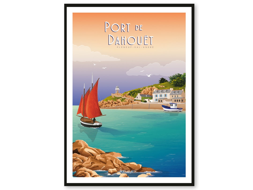 Poster Port De Dahouët Pléneuf-val-andré Brittany A2 // - Etsy