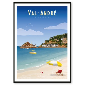 Cartel Val-André - Le Verdelet - Bretaña - A2 // Ilustración - Decoración - Arte mural - Hortense