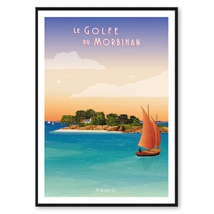 Cartel El Golfo de Morbihan - Bretaña - A2 // Ilustración - Decoración - Arte mural - Hortense