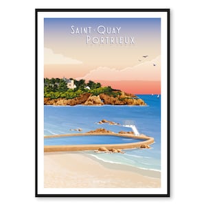 Cartel Saint-Quay-Portrieux - Côtes-d'Armor - Bretaña - A2 // Ilustración - Decoración - Arte mural - Hortense