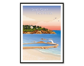 Poster Saint-Quay-Portrieux - Côtes-d'Armor - Brittany - A2 // Illustration - Decoration - Wall art - Hortense