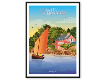 Poster The Gulf of Morbihan - A2 // Illustration - Decoration - Wall art - Hortense