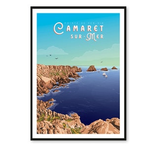 Poster Camaret sur Mer - La Pointe de Pen Hir - Bretagne - A2 // Illustrazione - Decorazione - Arte murale - Ortensia