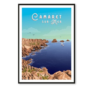 Poster Camaret sur Mer - La Pointe de Pen Hir - Bretagne - A2 // Illustrazione - Decorazione - Arte murale - Ortensia