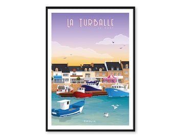 Affiche La Turballe – Le Port - A2 // Illustration - Décoration - Art mural - Hortense