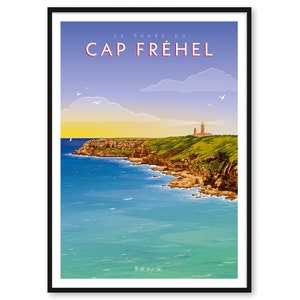 Poster Cap Fréhel - The Lighthouse - Brittany - A2 // Illustration - Decoration - Wall art - Hortense