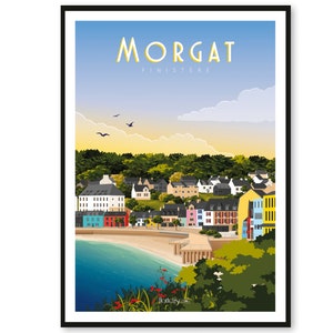 Cartel Morgat - Finisterre - Bretaña - A2 // Ilustración - Decoración - Arte mural - Hortense