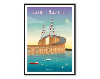 Poster The bridge of Saint Nazaire - A2 // Illustration - Decoration - Wall art - Hortense