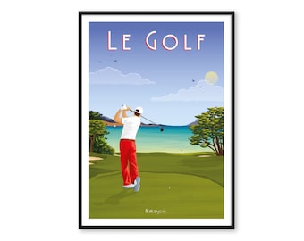 Poster Le Golf - A2 // Illustration - Decoration - Wall art - Hortense