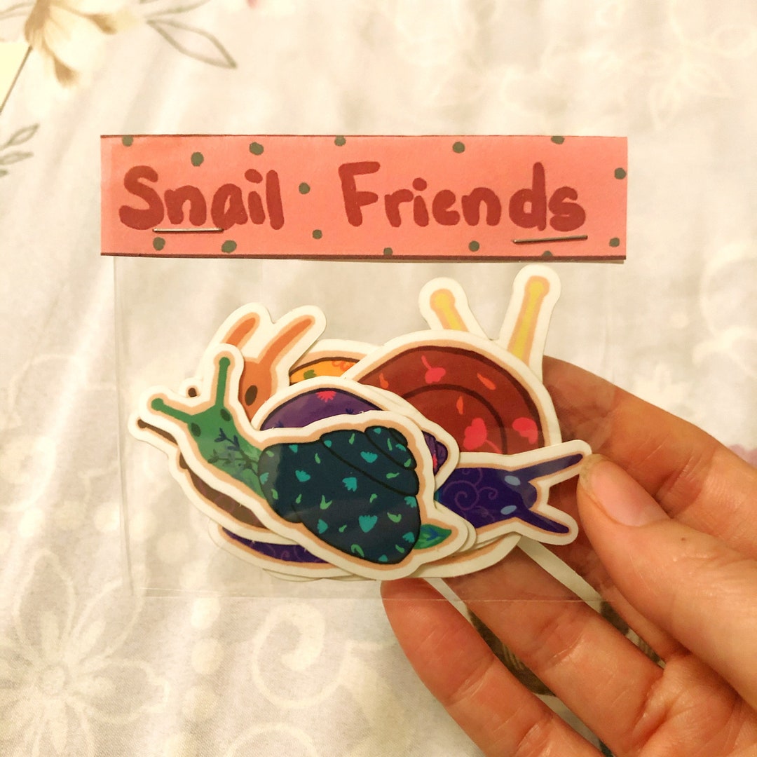 Snail Friends Sticker Pack Set of Five Vinyl Stickers - Etsy
