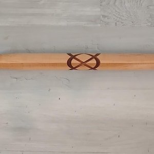 French Rolling Pin Maple and Walnut with Celtic Knot, 22 inches