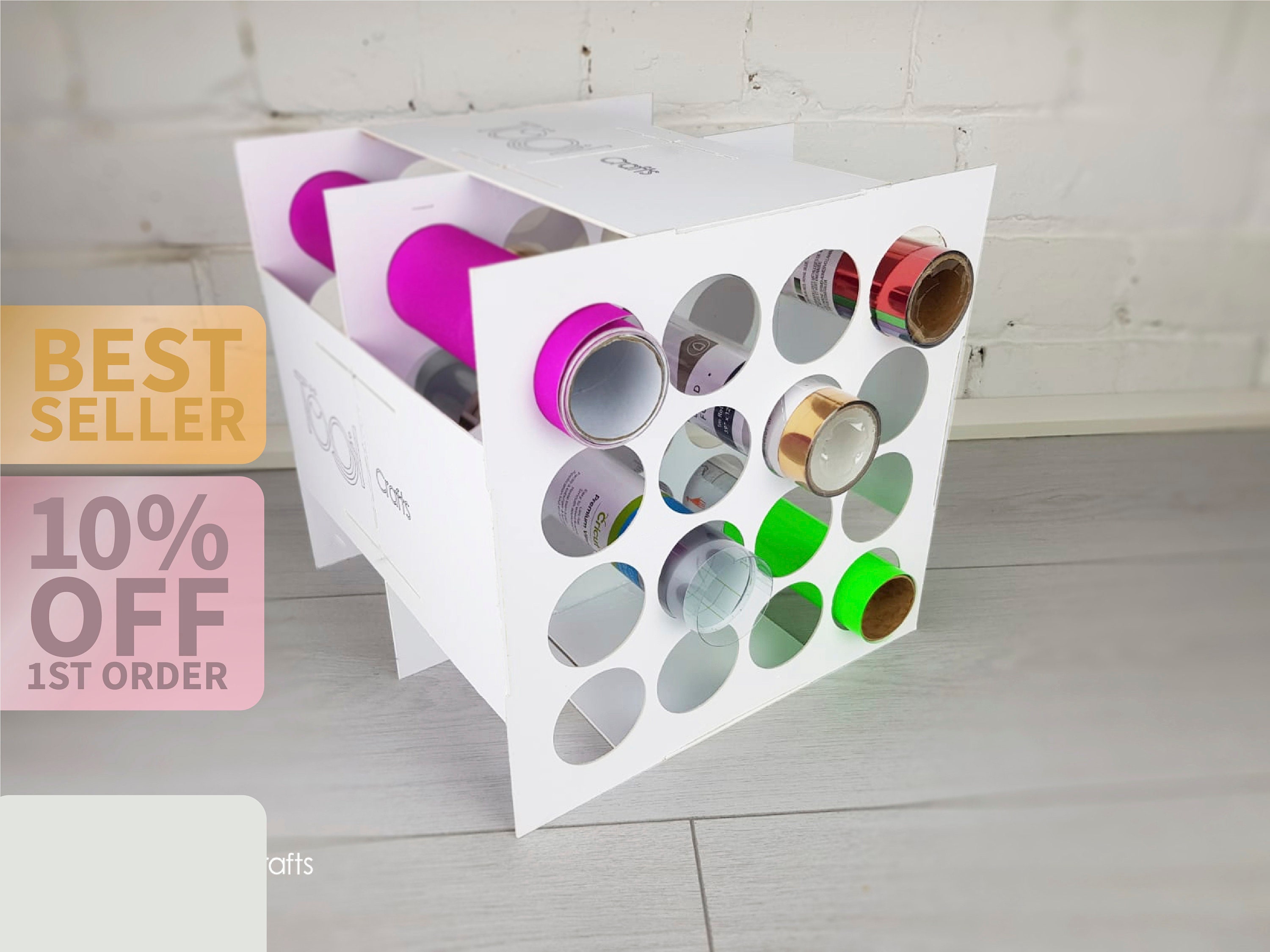 Vinyl Roll Holder Organizer, HTV Roll Wall Storage Rack, Craft Room Storage  Solution, Over the Door Hanger, Cuties Stages of Crafting 