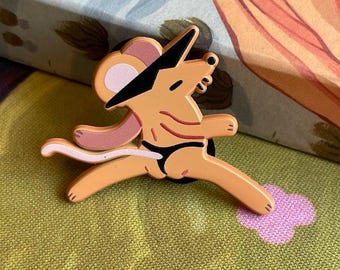 Cheeky Rat Enamel Pin