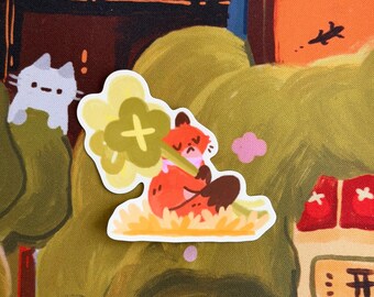 Fox + Clover Matte Weatherproof Vinyl Decal Sticker