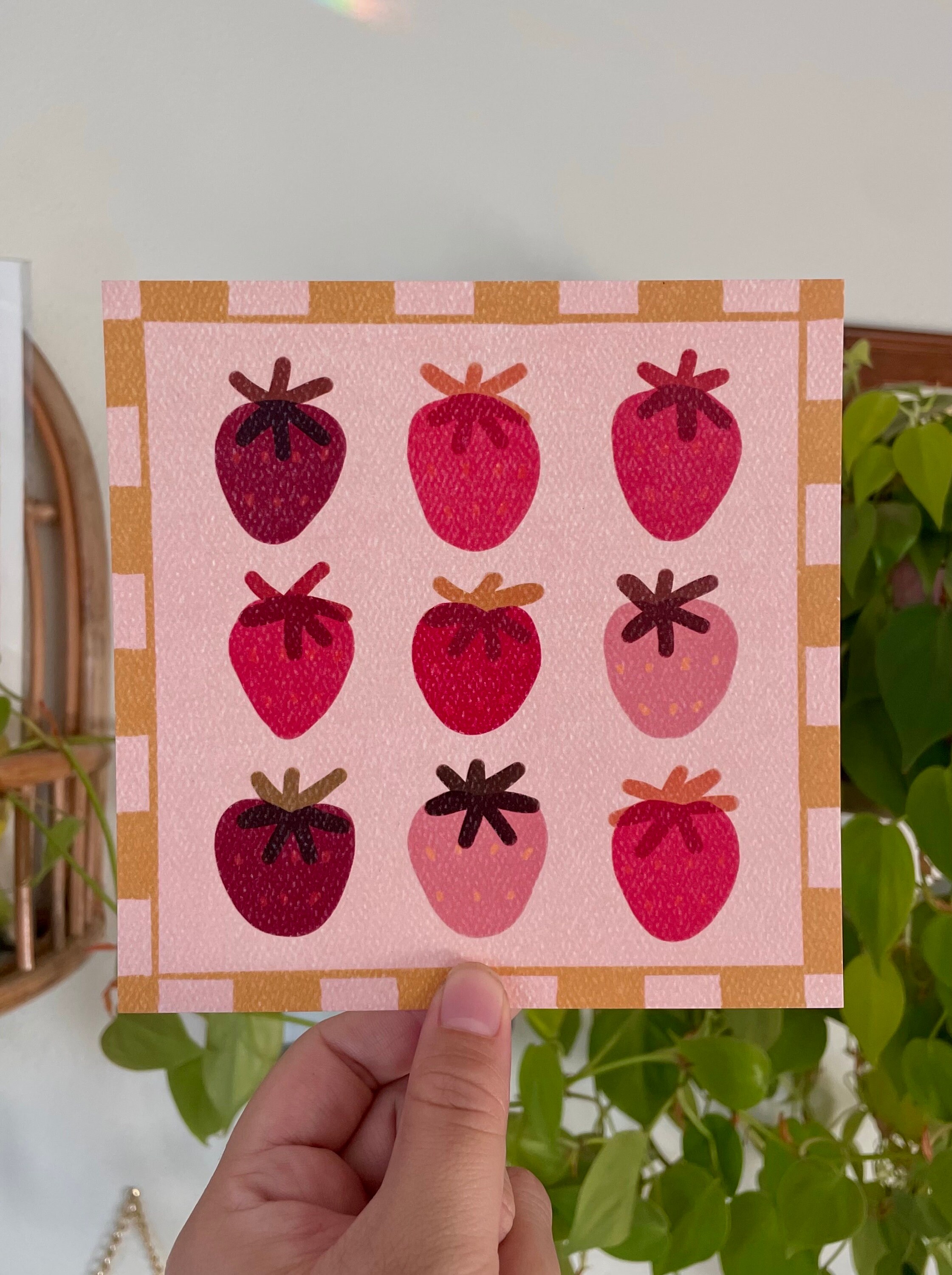 Strawberries Art Print 6x6