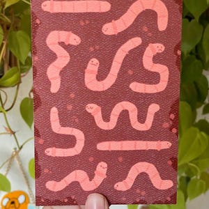 Silly Worms Art Print 4x6
