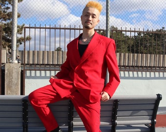 Vintage Red Double Breasted Suit