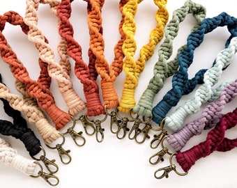Handmade Macrame Wristlet Keychain | Boho Recycled Cotton