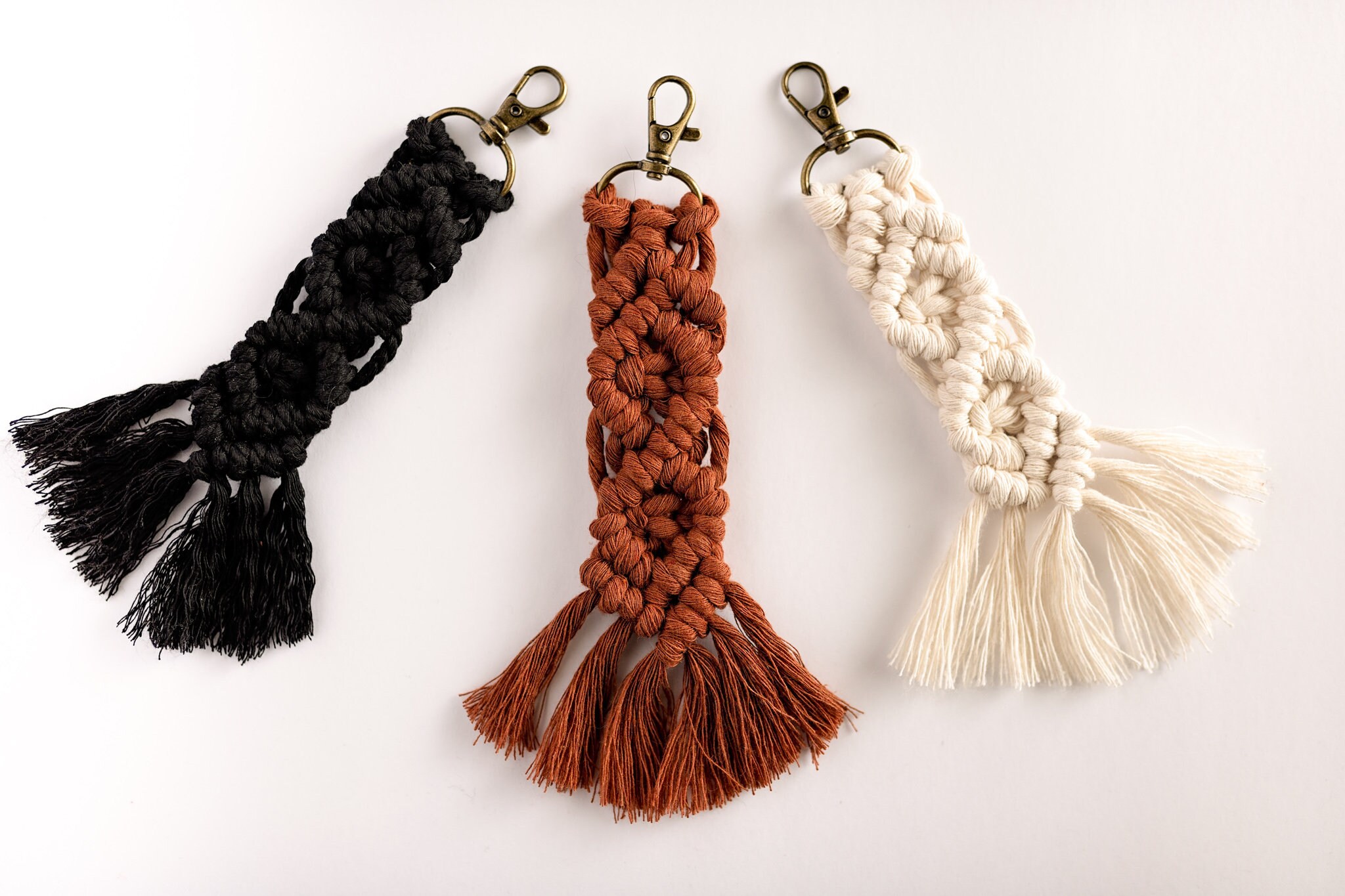 Macramé Keychains Large Keychain Handmade Keychain Boho Etsy