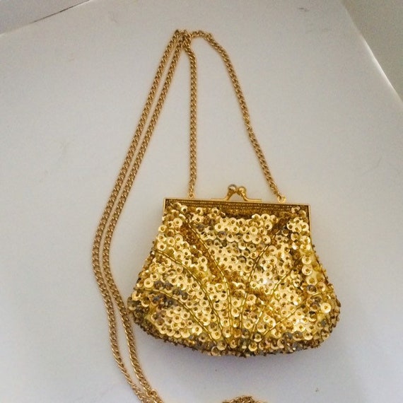 Gold Sequin Bag Etsy