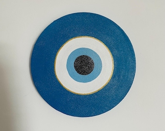 Hand Painted Evil Eye Canvas Painting