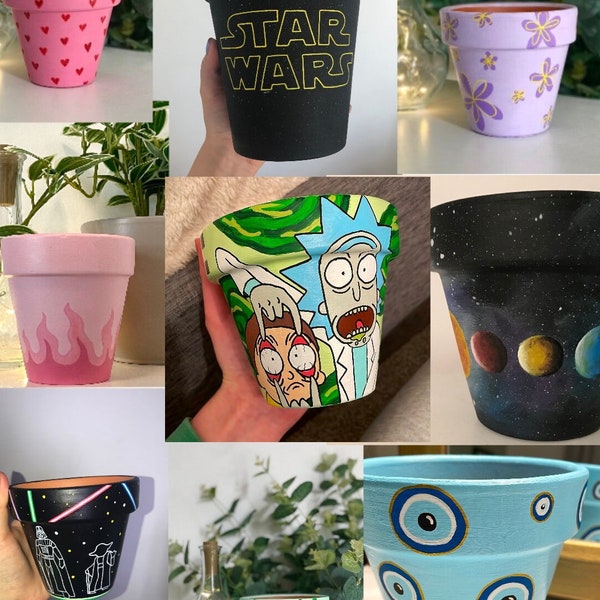 Hand Painted CUSTOM Plant Pot