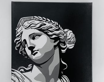 Hand Painted Greek Statue Canvas Painting