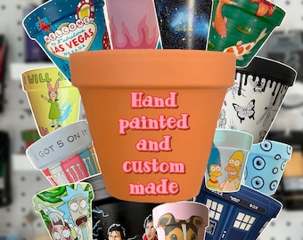 Hand Painted CUSTOM Plant Pot - Personalised - Customisable