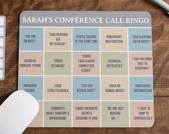 Personalizable Conference call mouse pad - Virtual meeting - Work From Home - Zoom Meeting - Online Conference Calls